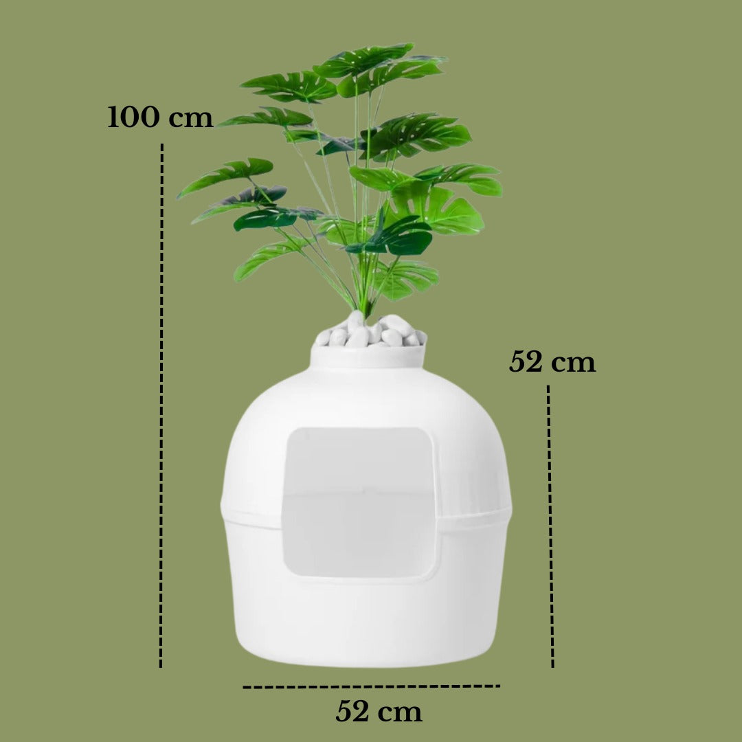 VetriHome Dekoratif Saksılı Kedi Tuvaleti & Kedi Evi