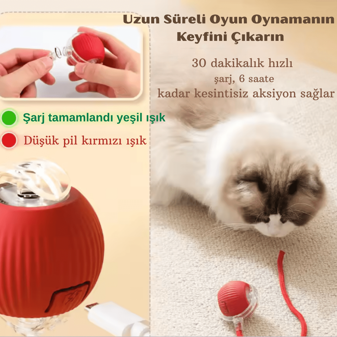 Vetribal™️ - Işıklı Otomatik Hareket Eden Top - Vetrilex