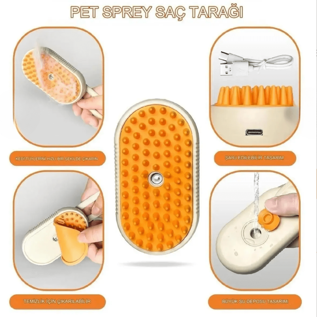 VetriBrush™️ Buharlı Kedi Fırçası - Vetrilex