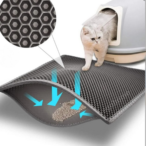 ⁠VetriMat Elekli Kedi Tuvalet Önü Paspası Kedi Kumu Paspası