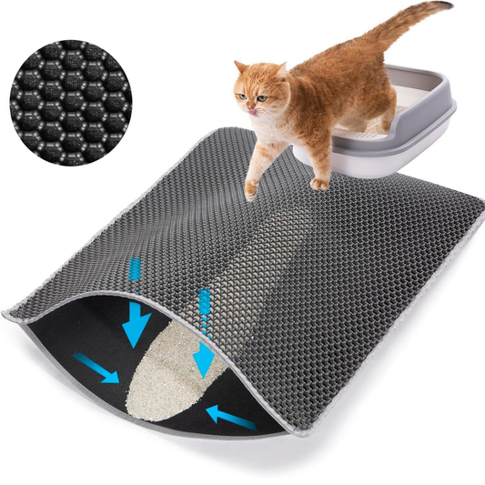 ⁠VetriMat Elekli Kedi Tuvalet Önü Paspası Kedi Kumu Paspası