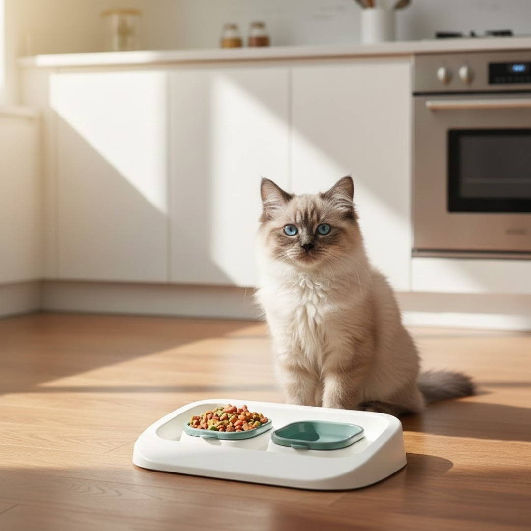 VetriFeeder - Yeşil 2'si 1 Arada Mama Ve Su Kabı