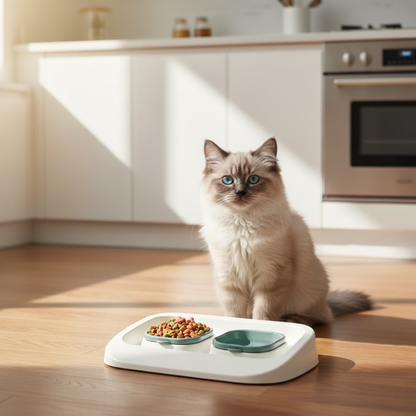 VetriFeeder - Yeşil 2'si 1 Arada Mama Ve Su Kabı