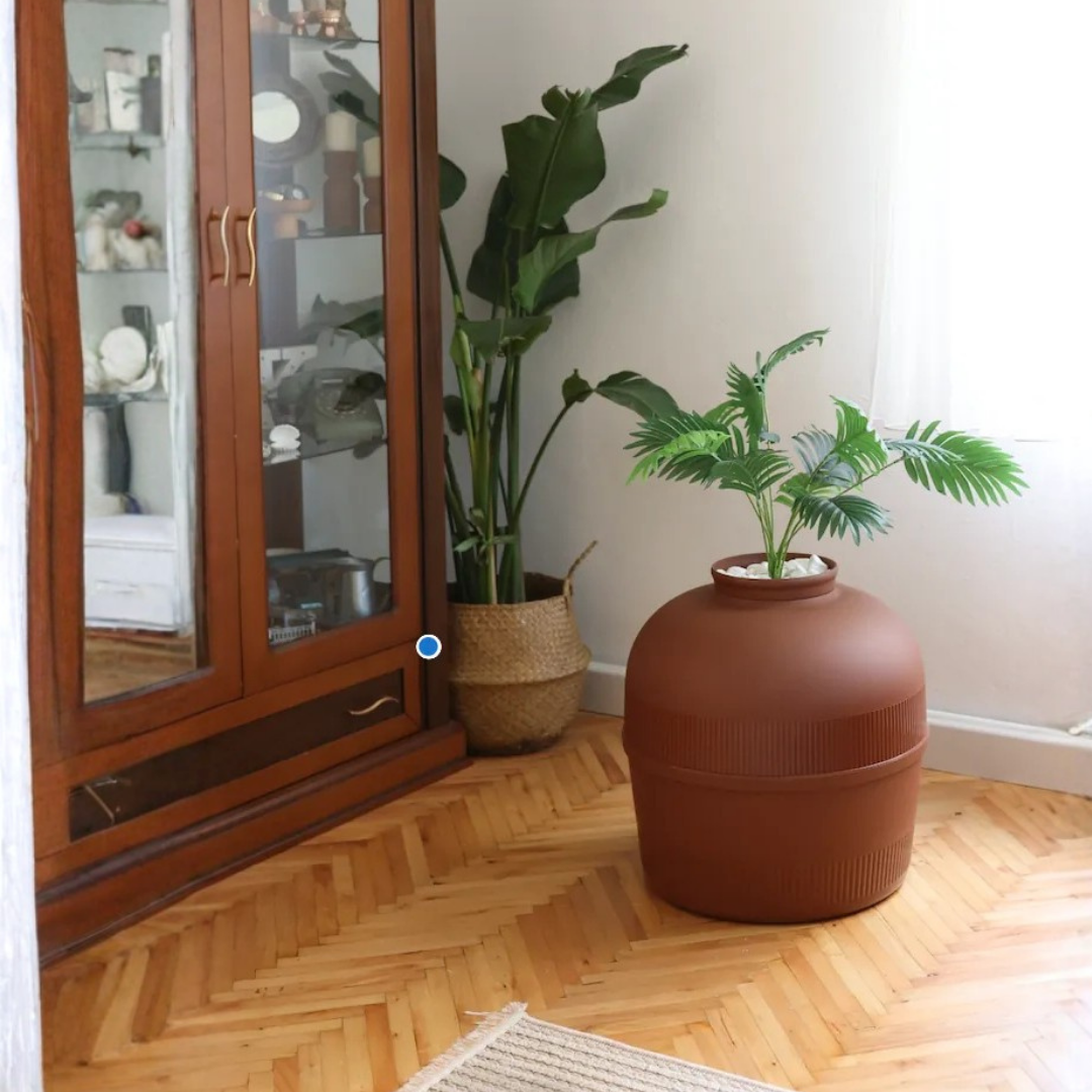 VetriHome Dekoratif Kedi Tuvaleti/Evi Kahverengi