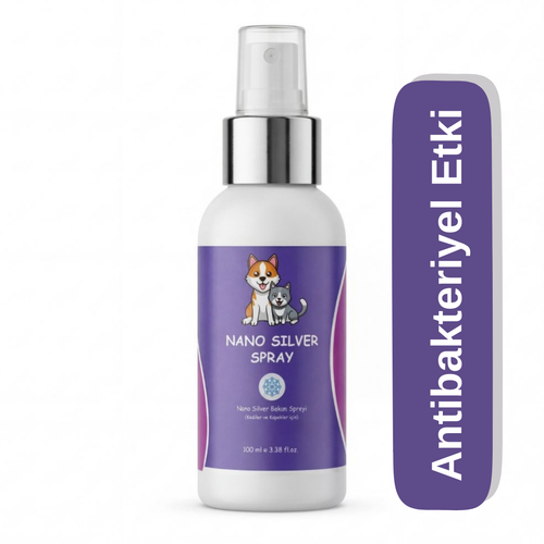 Antibakteriyel Etki Nano Silver Spray – Kedi & Köpekler İçin  Bakım Spreyi (100 ml)