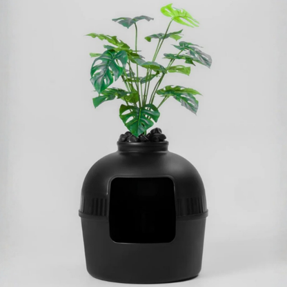 VetriHome Dekoratif Kedi Tuvaleti/Evi Siyah