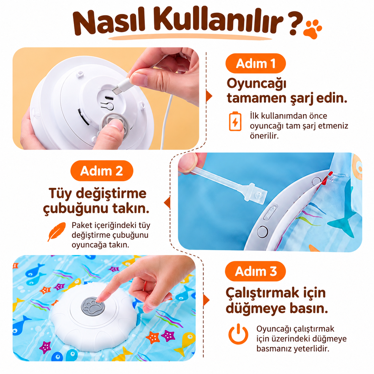 VetriHunt 3 Modlu Otomatik Saklambaç Kedi Oyuncağı