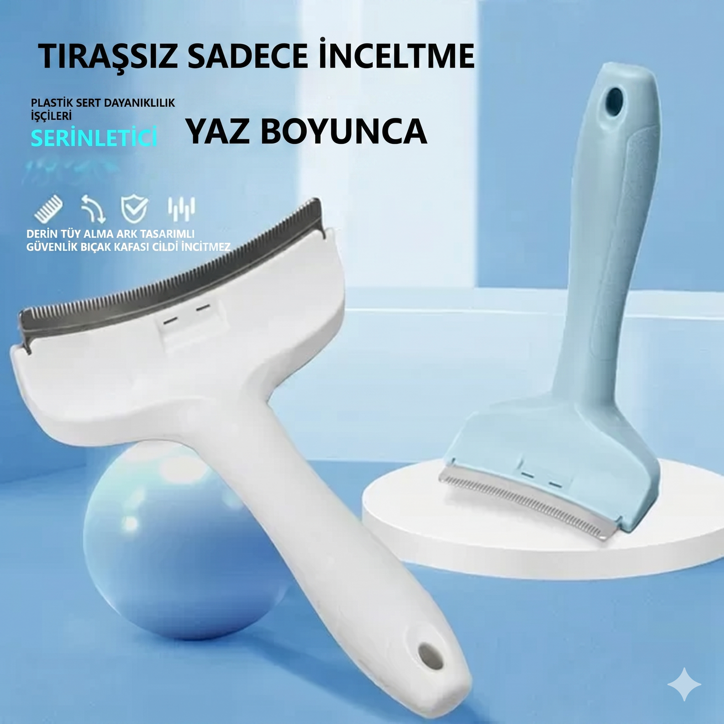 Furmantör Kedi/Köpek Evcil Hayvan Tarağı Eğimli Tasarım