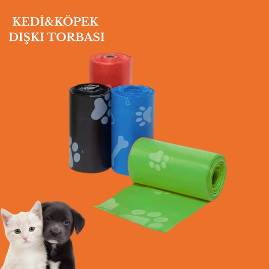 VetriPoop-Dörtlü Renkli ve Dayanıklı Kedi & Köpek Dışkı Toplama Poşeti