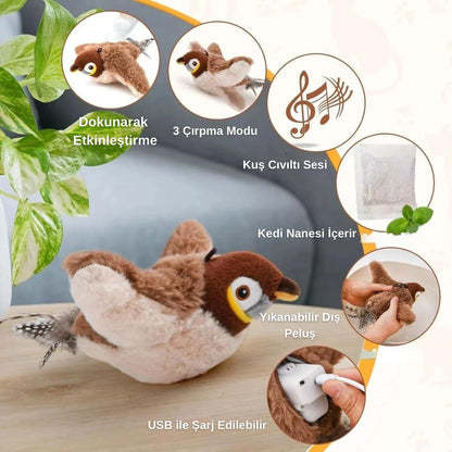 VetriChirp Çırpınan Kuş Kedi Eğlence Oyuncağı
