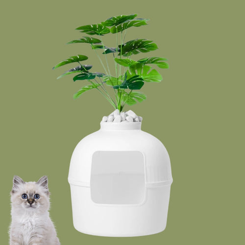 VetriHome Dekoratif Saksılı Kedi Tuvaleti & Kedi Evi