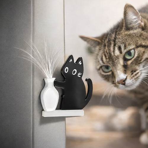 Kedi Bıyığı Toplayıcı Vazolu Buzdolabı Süsü
