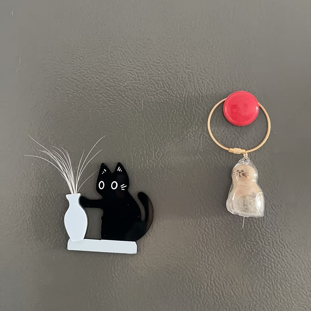 Kedi Bıyığı Toplayıcı Vazolu Buzdolabı Süsü