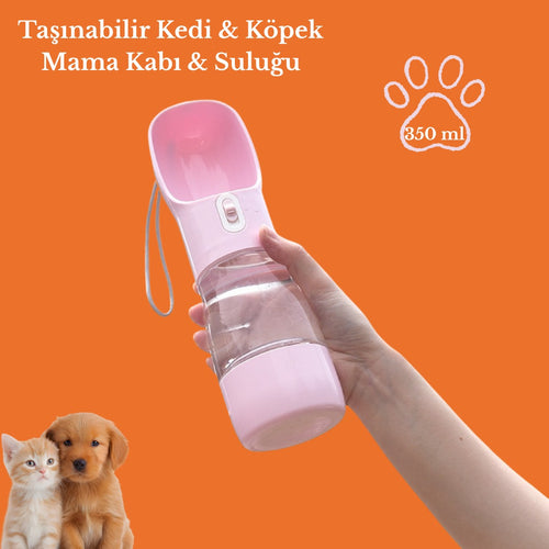 VetriPetFlow Taşınabilir Kedi & Köpek Mama Kabı ve Suluğu