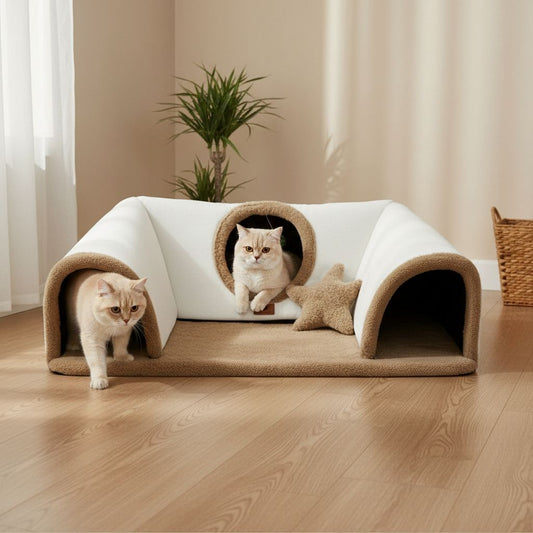Oyunlu, Yumuşak ve Konforlu Lüks Kedi Tüneli Yatağı-VetriRest