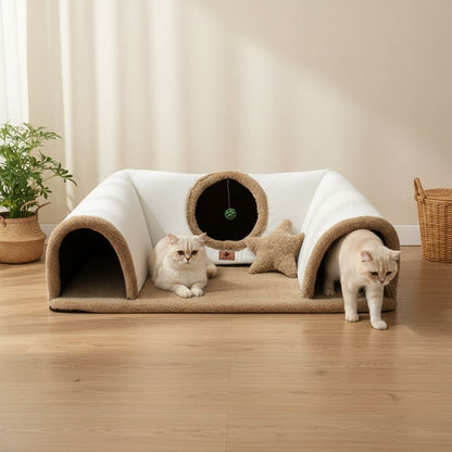 Oyunlu, Yumuşak ve Konforlu Lüks Kedi Tüneli Yatağı-VetriRest