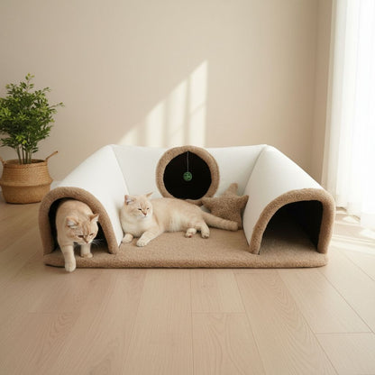 Oyunlu, Yumuşak ve Konforlu Lüks Kedi Tüneli Yatağı-VetriRest